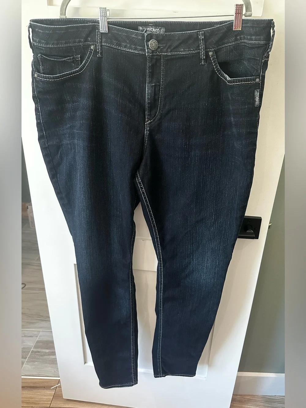 Women’s Plus Silver Stevie Denim Jeans Size 24 Length 31
